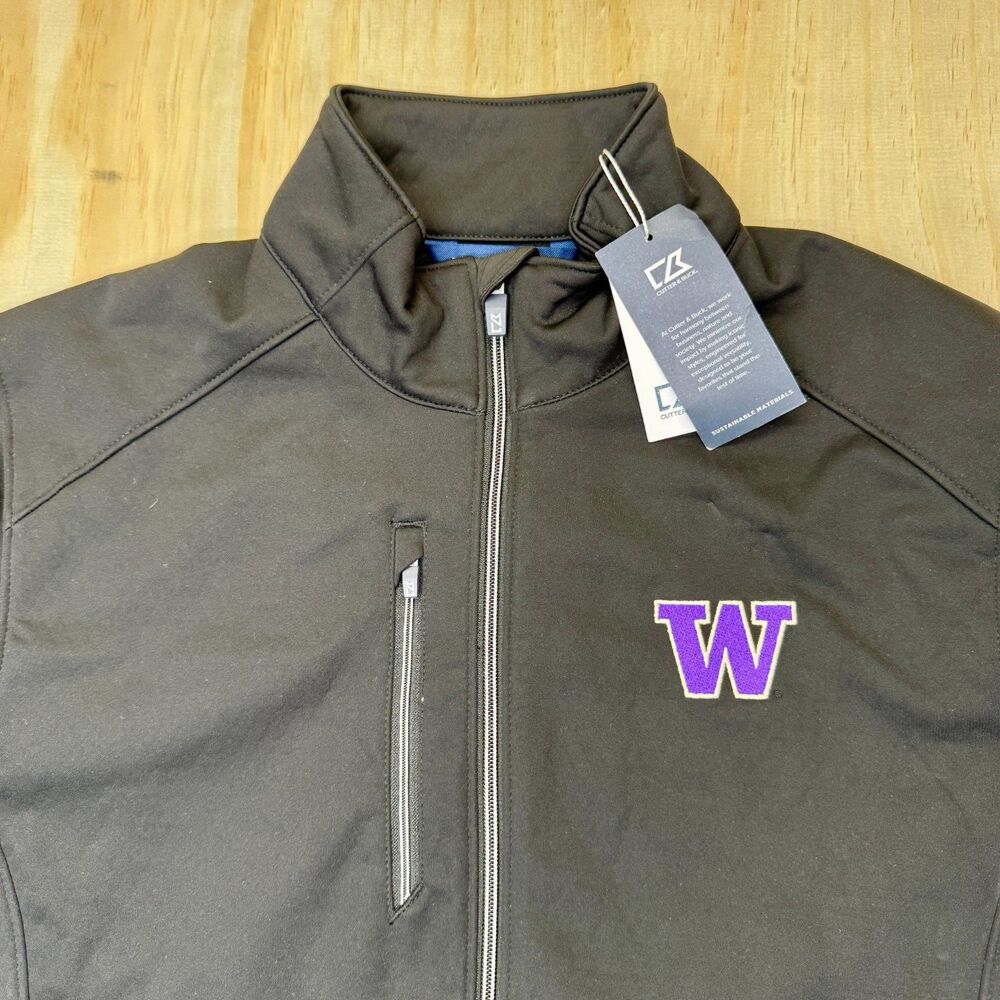 NEW Washington Huskies Cutter Buck Evoke Softshell Recycled Full Zip Jacket LG - Picture 5 of 14